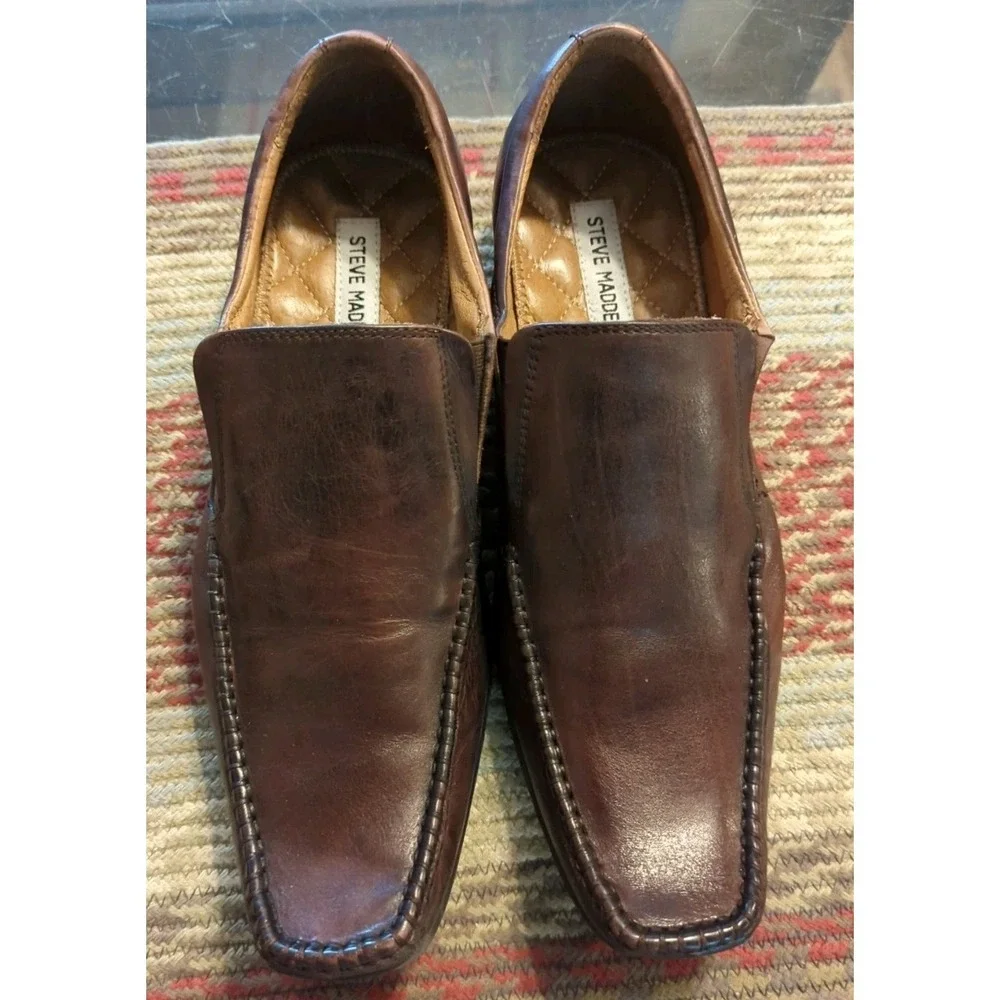 Steve Madden Heston Men's 8.5 M Brown Leather Ankle Shoes Boots Booties Stylish!